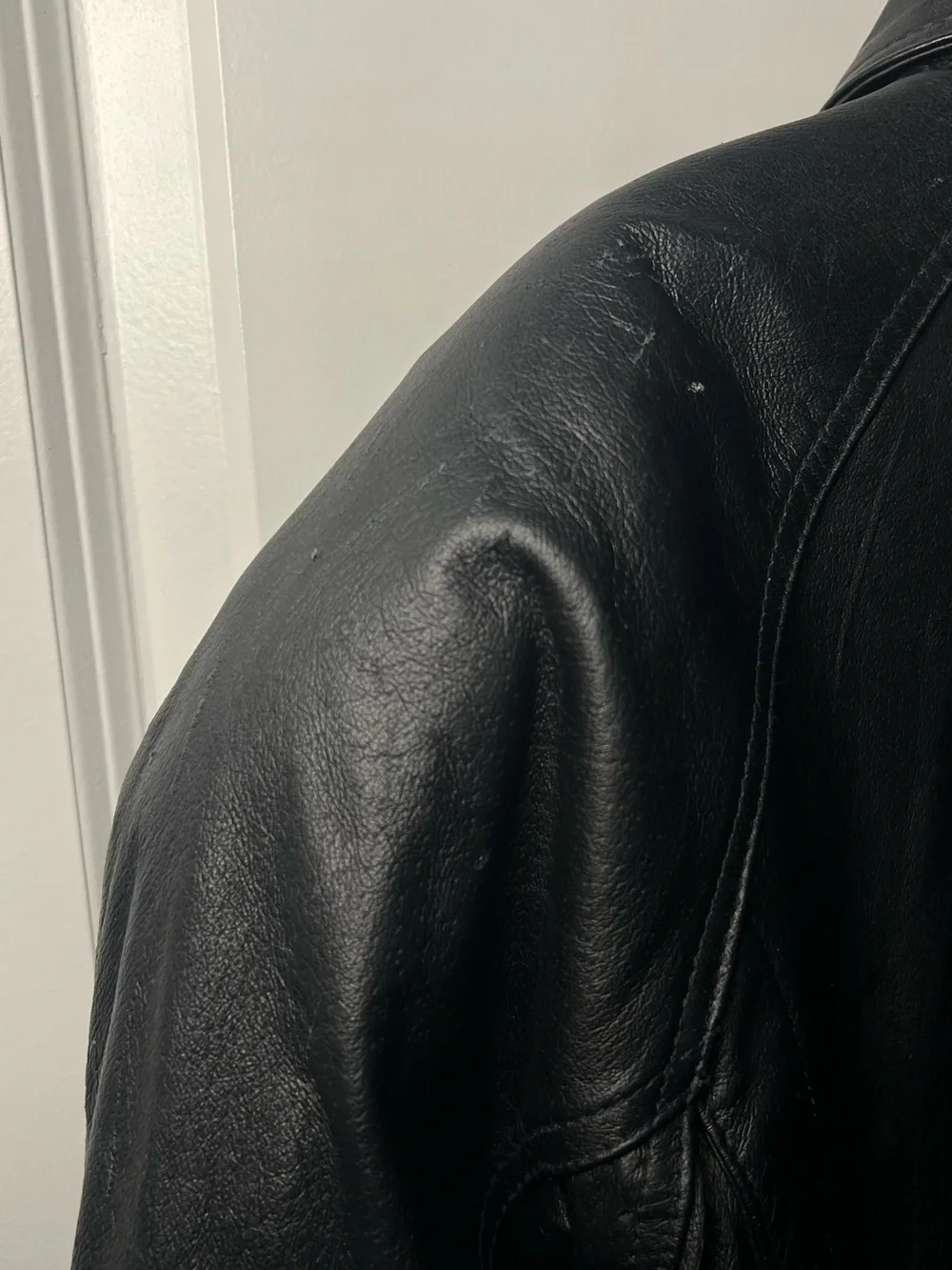 Greatland Men’s Jacket Black Leather Bomber 90s Y2K Vintage Sz XL Casual *FAIR